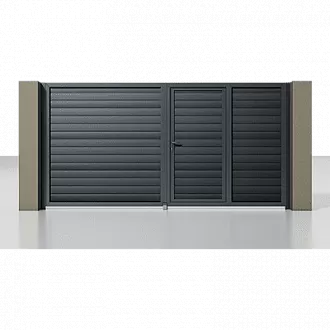 Распашные ворота со встроенной калиткой серии Prestige